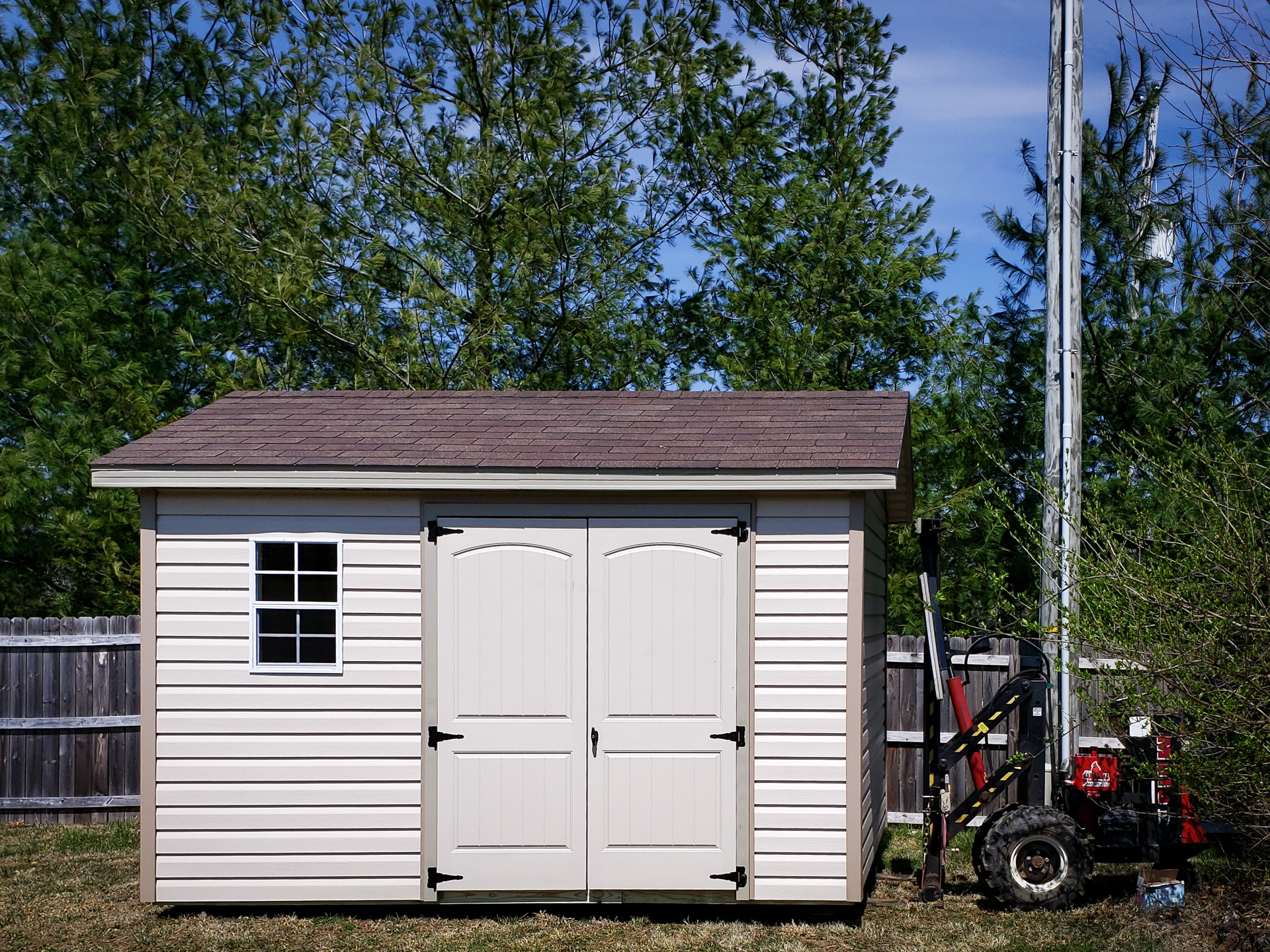 Esh's delivery team delivering a shed in Kentucky
