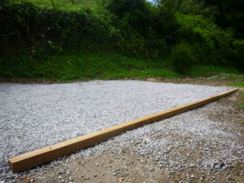 A gravel shed foundation in Kentucky