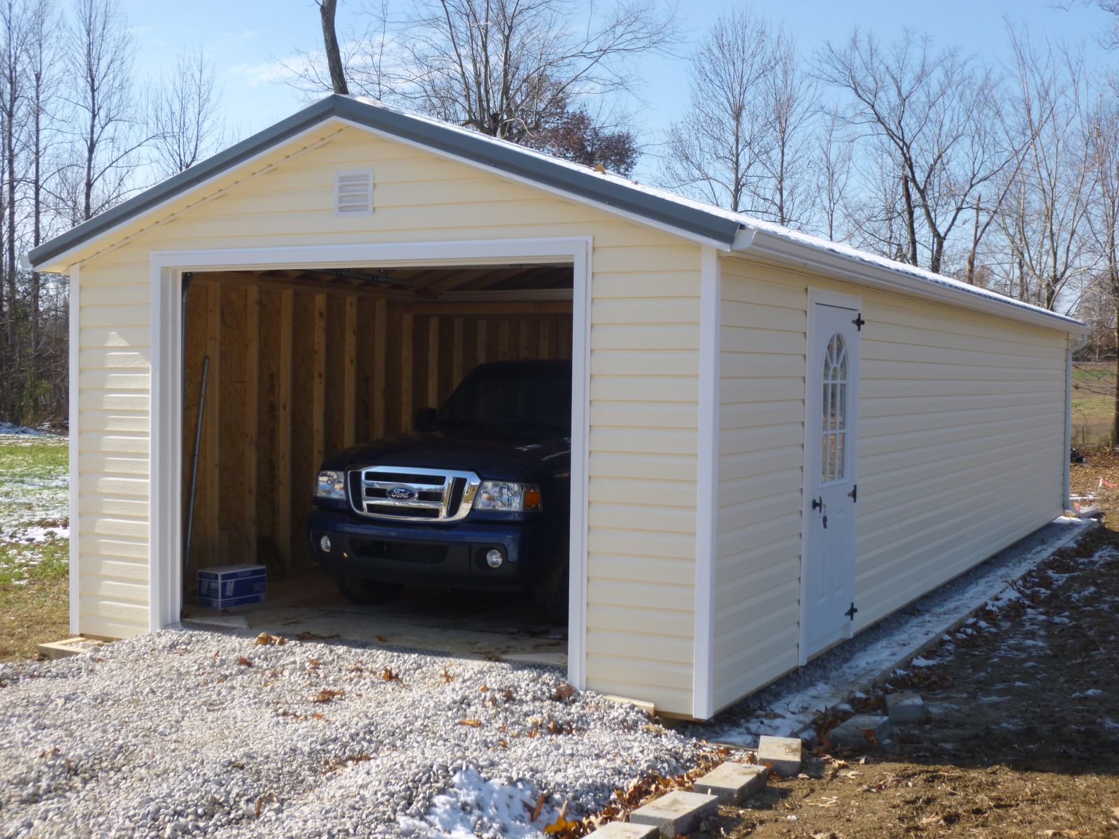prebuilt garage single car
