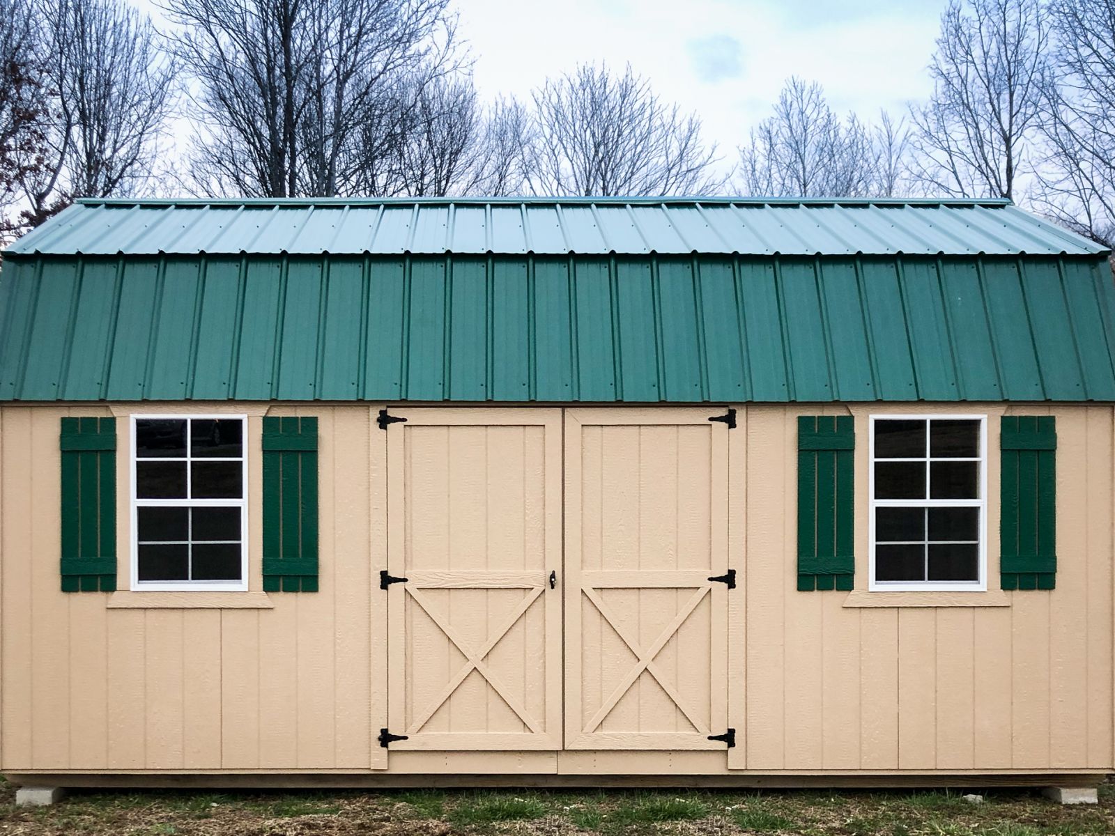A painted wood storage shed for sale in Nashville, TN